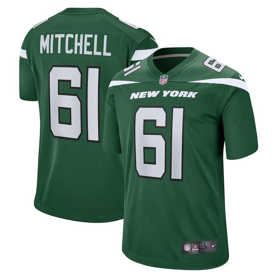 Men New York Jets #61 Max Mitchell Nike Gotham Green Game Player NFL Jersey